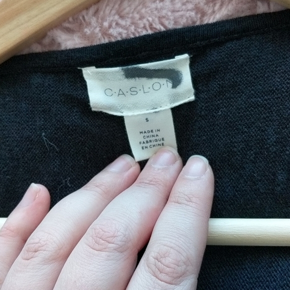 Caslon Faux Wrap Sweater Black SZ S - Picture 6 of 7